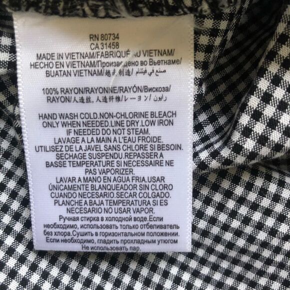 BCBGENERATION BLOUSE, BLACK/WHITE Checks size XXS - Picture 5 of 5